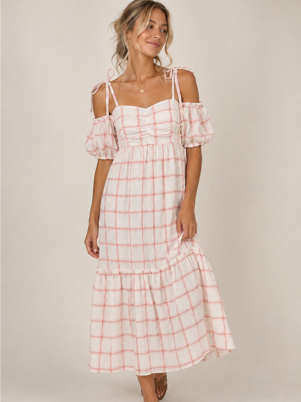 UNIVERSAL THREAD • NWT plaid off the shoulder dress